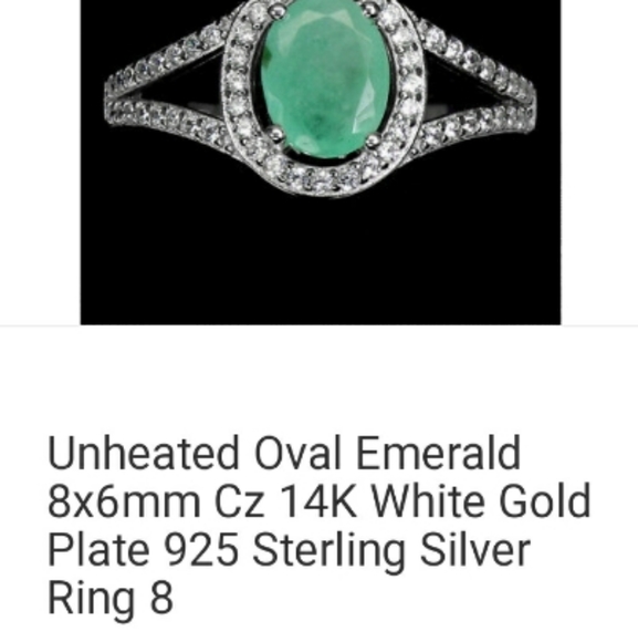 Genuine Emerald Split Shaft Ring U5 - Picture 2 of 6